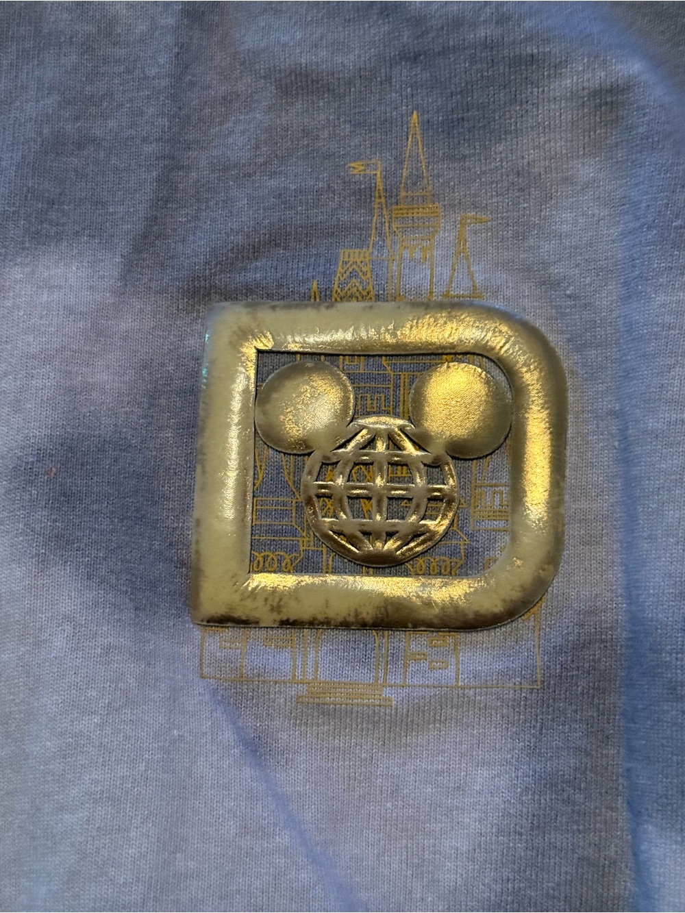 Walt Disney World Spirit Jersey Gray Tie-Dye Gold Castle Size M - Picture 6 of 9
